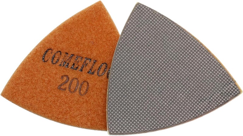 ComeFloor Triangular Diamond Polishing Pads for Corner Edge, Electroplated Sanding Pads for Oscillating Multi-Tools, 3’’(80mm), Grit 200, 4PCS - Image 2